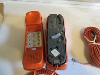 Vintage OLD STOCK TRIM LINE BURNT ORANGE DESK PHONE PUSH BUTTON 3