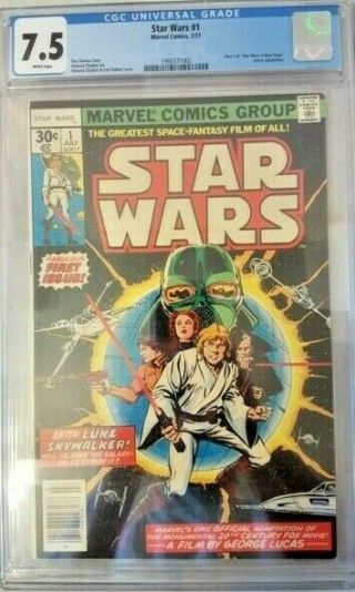 Star Wars 1 Vf - (7.  5) 1977 1st Print V1 Marvel Comics Upc Newsstand