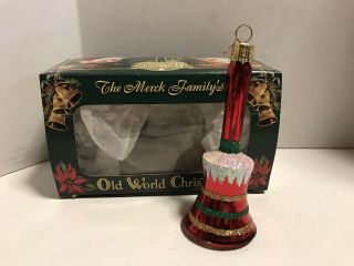 Vintage Merck Old World Christmas Glass Ornament Red Christmas Bell