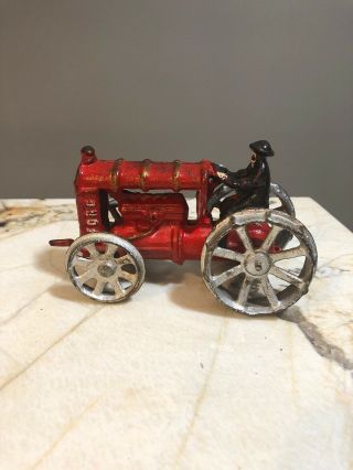Rare Vintage 5 " Arcade Cast Iron Red Ford Toy Tractor