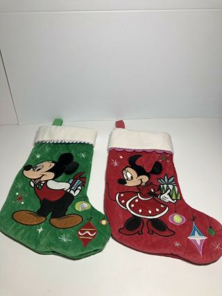Mickey And Minnie Christmas Soft Plush Stockings