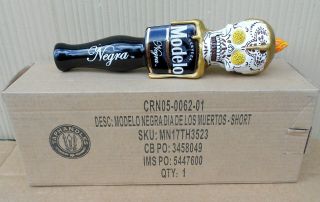 Modelo Negra Dia De Los Muertos Figural Skull Beer Tap Handle 9 Inch Cerveza