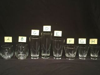 STYLE A - Blakely Oil Gas Station Etched Cactus Glasses Vtg AZ Sm Brandy Snifter 2