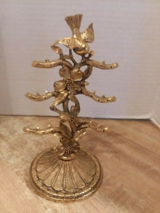 Vintage Matson Gold Earring Tree Bird & Dogwood Flowers
