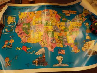 Snoopy Peanuts Paper Wall Poster Met Life Representatives Map Of Usa