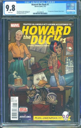 Howard The Duck 1 (marvel) Cgc 9.  8 White Pages 1st Appearance Of Gwenpool