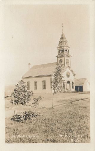 Vintage Rppc Baptist Church Mt.  Vernon Maine Real Photo Postcard