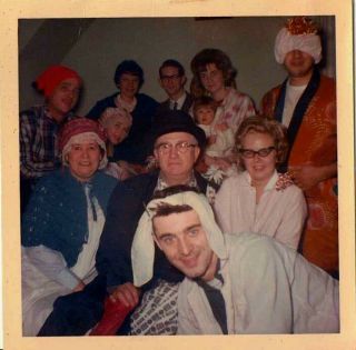 Old Vintage Photograph Group Of Men And Women Wearing Cool Costumes