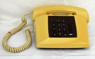 Vintage Gte Telephone 28824 Push Button Touch Tone Yellow Fully Functional