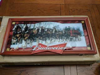 The Budweiser Clydesdales Bradford Exchange Lighted Stain Glass Panorama Limited