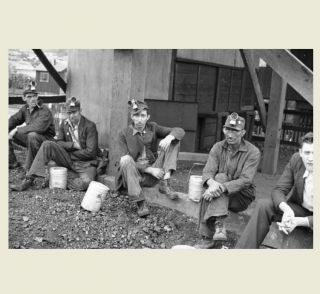 1935 Coal Miners Group Photo Great Depression Kentucky Coal Mining Men