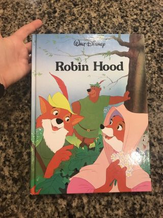 Walt Disney Hardcover Book Robin Hood Twin Books Book 1991 Long Meadow Press