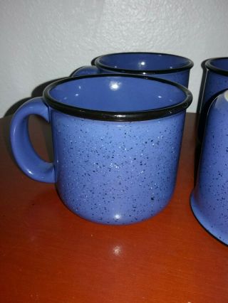 Marlboro Unlimited Blue Speckled Stoneware Coffee Mug Set of 4 EUC 2