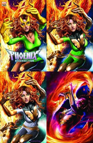 Phoenix Resurrection Return Jean Grey 1 Comicxposure Horn A B C & D Variant Set