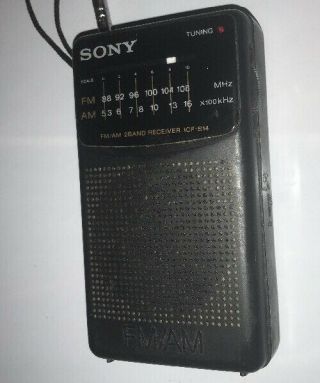 Vintage Sony Portable Fm/am 2 Band Receiver Icf - S14 Radio
