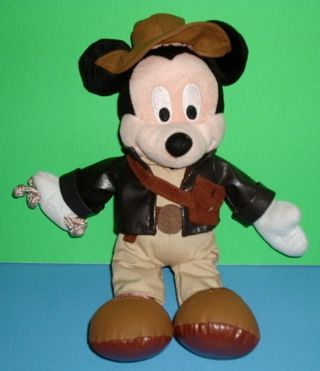Disneyland Walt Disney World Parks Plush Stuffed Mickey Mouse As Indiana Jones