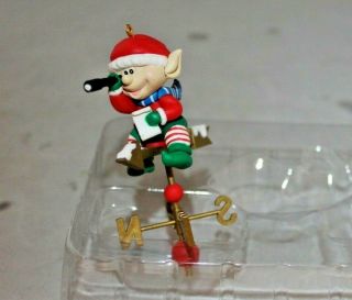 Noma Ornamotion Collectibles Ornament Weather Watch 1989 Elf With Spyglass