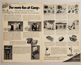 1952 Print Ad Kodak Cameras & Photo Equipment Fun At Boy Scout Camp