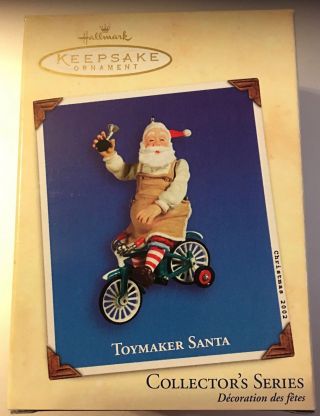 Hallmark 2002 Toymaker Santa - On Bicycle 3 In Series Qx8096