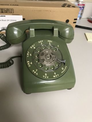 Vintage Rotary Dial Phone Desk Green Western Electric Bell System