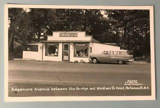 Portsmouth Hampshire Rppc Real Photo Postcard 1950 - 60s Grocery Sagamore Ave