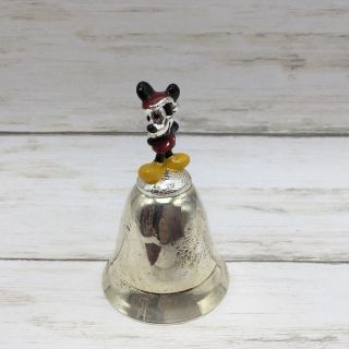 2005 Lenox Disney Musical Bell Silver Plate Mickey Mouse Jingle Bells Figurine