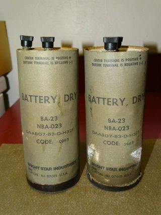 2 Vintage Bright Star Gray Telephone Cell Batteries,  Ba - 23