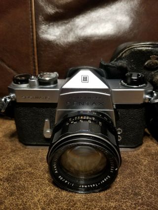 Vtg Japanese Asahi Pentax Spotmatic 35mm Film Camera Takumar 1:1.  4/50 Lens 2
