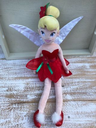 Disney Store Fairies Christmas Plush 22” Tinker Bell Euc