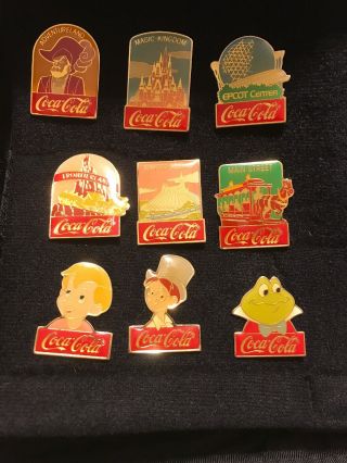 Disney World Coca - Cola 15th Anniversary Pins Set Of 9 Le 1000