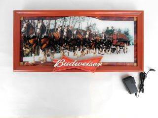 Budweiser Clydesdales Bradford Exchange Lighted Bar Sign 2010 Limited Edition