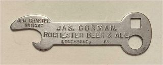 1910s Rochester Beer Old Charter Gorman Lynchburg Va Key Bottle Opener B - 21 - 301