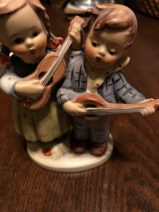 Rare Hummel - Goebel Happy Days 150/0 Boy And Girl Playing Guitar And Mandolin