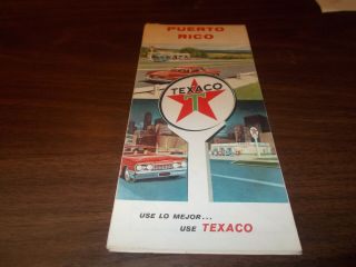 1964 Texaco Puerto Rico Vintage Road Map