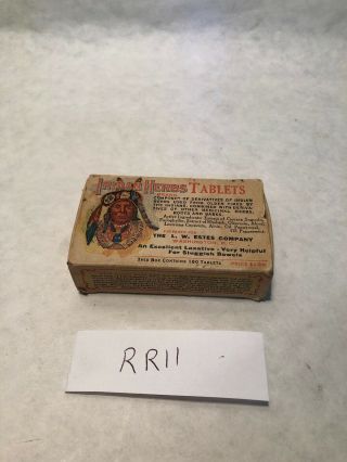 Vintage Indian Herbs Tablets Box Medicine L W Estes Washington D C Indian Chief