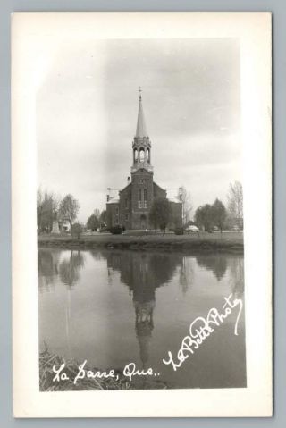 La Sarre Quebec Rppc Abitibi - Ouest Vintage Photo Postcard Eglise Catholic 1940s