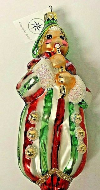 Vintage Christopher Radko " Clown Song " Clown Playing Flute Ornament W/tag 1996