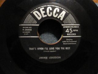Jimmie Logsdon Decca Rockabilly 45,  I Wanna Be Mama 
