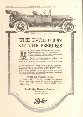 1913 Peerless Touring Orig Vint Car Ad