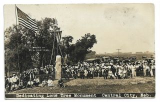 Rppc Dedicating Lone Tree Monument Central City Nebraska 1910s