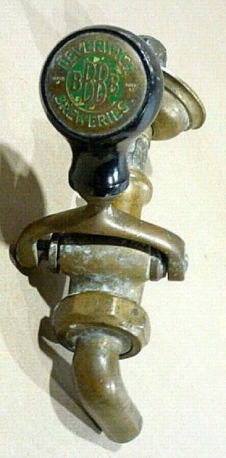 Vintage Beverwyck Breweries Beer Ball Tap Knob Handle Brass Cap,  Brass Tap Set