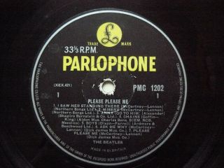 1963 ISSUE UK PARLOPHONE LP THE BEATLES PLEASE PLEASE ME PMC 1202 3