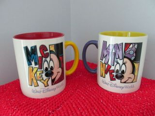 Walt disney world coffee mugs Set 2 Mickey Mouse Minnie mouse Huge 24 oz 2