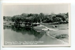 Postcard,  Rppc,  Bainbridge,  Georgia,  Cheney Griffin Park,  Lake Seminole