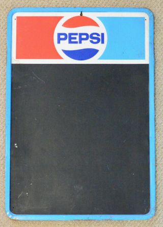 Vintage 1970s Pepsi Soda Chalkboard Tin Advertising Sign Cafe Menu Sign 27x18.  75