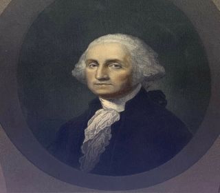 Vintage Gilbert Stuart George Washington Portrait Engraving by H.  B.  Hall & Sons 2