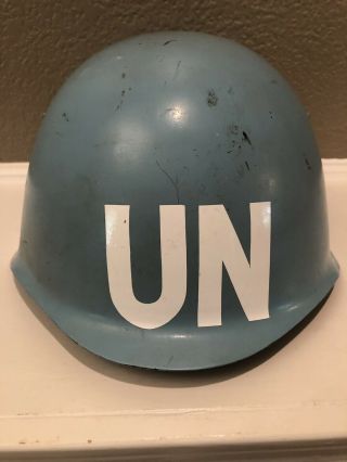 Vintage United Nations Un Military Post War Czech Army M - 40 Wwii Steel Helmet