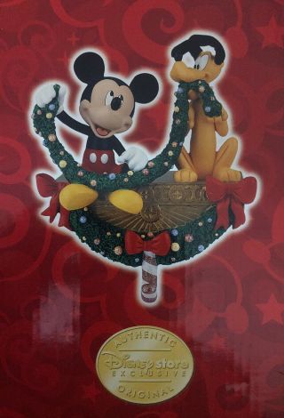 Disney Store Exclusive Mickey Mouse And Pluto Stocking Hanger/holder Christmas