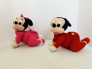 Vintage 1995 Mattel Disney World Crawling Baby Newborn Minnie & Mickey Mouse