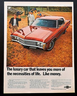 Vtg 1969 Chevrolet Chevy Impala Custom Coupe Auto Car Advertisement Print Ad Art